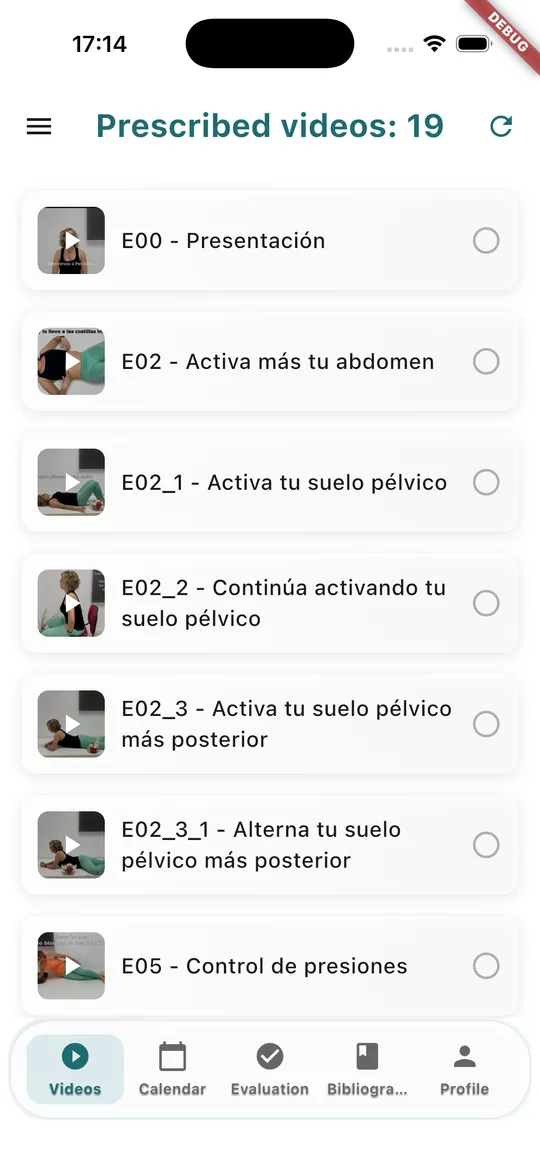 Vídeos y rutinas